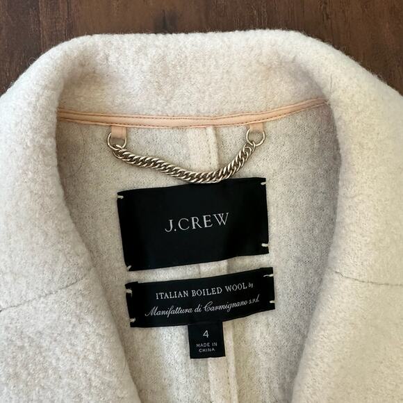 J. CREW Daphne Coat Cream Italian Boiled Wool Double Breasted Peacoat - Picture 9 of 13